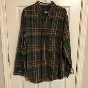 Men's Arrow Plaid Long Sleeve Button Down Shirt